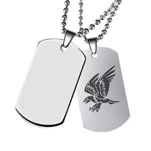 <b>Custom</b> Metal logo Printing Pet Name <b>Tag</b> Blank Large Double Side Stainless Steel Sublimation <b>Dog</b> <b>Tag</b> Necklace - Product Image 5