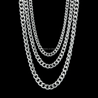 Mqrq-colliers avec chaîne en acier inoxydable pour femmes et hommes, Long collier Hip Hop, accessoire bijouterie, cadeau pour amis
