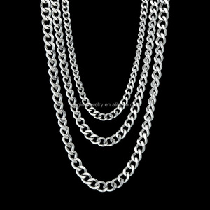 RQステンレススチールチェーンネックレス女性用男性ロングヒップホップネックレスネックファッションジュエリーアクセサリーフレンズギフト - Product Image 2