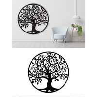 Vente en Gros Sculpture Murale Arbre de Vie Contemporaine en Métal pour Décoration Maison Bureau avec Étagères Présentoir