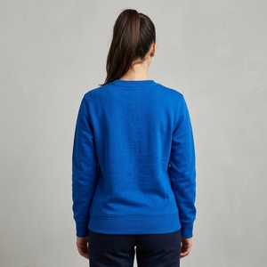 Women's Oversized Embroidery Printed Mock Neck Sweatshirt Pullover Vintage Drop Shoulder Long Sleeved Cotton <b>Crewneck</b> - Product Image 3