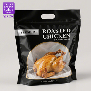 Sac doypack en plastique avec fermeture éclair et fenêtre pour poulet rôti laminé <span class=keywords><strong>grill</strong></span>é chaud de rôtisserie antibuée pour <span class=keywords><strong>micro</strong></span>-ondes personnalisé - Product Image 4