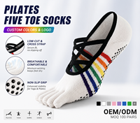 Chaussettes de yoga et de Pilates unisexes personnalisées pour l'automne, antidérapantes, respirantes, à séchage rapide, en spandex/coton, confortables