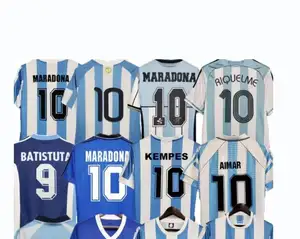 1978 1986 1998 Argentina Retro jersey sepak bola Maradona 1996 2000 2001 2006 2010 kempau bajita Riquelme HIGUAIN KUN Ero