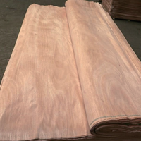 Placage de bois naturel écologique en okoumé du Gabon, coupe rotative, texture lisse pour applications de surface décorative de meubles en contreplaqué