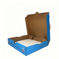 Boîte à pizza en carton ondulé blanc biodégradable, écologique, imprimée sur mesure, avec doublure anti-graisse, jetable, pour aliments