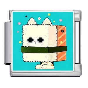 Pulsera de Acero Inoxidable con Dijes Italianos de 9mm, Diseño de Gato Blanco de Dibujos Animados, Joyería de Moda DIY, Soporte para Logotipo y Patrón Personalizado, Venta al por Mayor - Product Image 5
