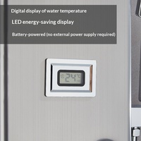 Mitigeur de douche thermostatique mural en acier inoxydable brossé moderne transfrontalier avec contrôle numérique de la température – Ensemble de douche