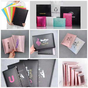 Bolsa de correo de transporte de burbujas de polietileno con autosellado negro mate personalizada, sobre de espuma para pequeñas empresas, bolsas de correo pequeñas de aire llenas - Product Image 6