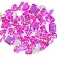 Diamantes de imitación con purpurina para coser en cristales, piedras de cristal con garra plateada para coser, costura, bolsas para zapatos, ropa