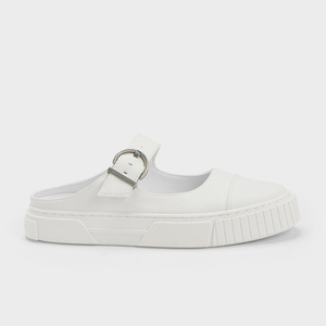 Mules à plateforme sans talon tendance avec boucle métallique, chaussures décontractées à enfiler pour femme, style urbain - Product Image 2