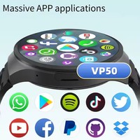 VP50 Sistema Android Reloj inteligente Amoled Cámara inalámbrica 4G Sistema de posicionamiento global Rastreador Reloj despertador de goma Todas las redes SIM
