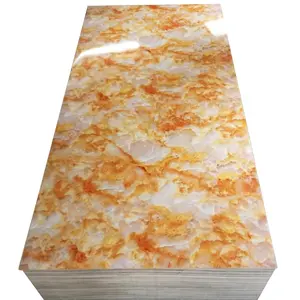 Easy Installation Waterproof 3D High Gloss UV Printing PVC Marble Sheet For Hotel Decoration