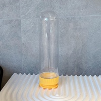 Bouteille de miel en plastique transparent à col long de 158 ml pour usage domestique, avec bouchons jaunes, stockage séparé