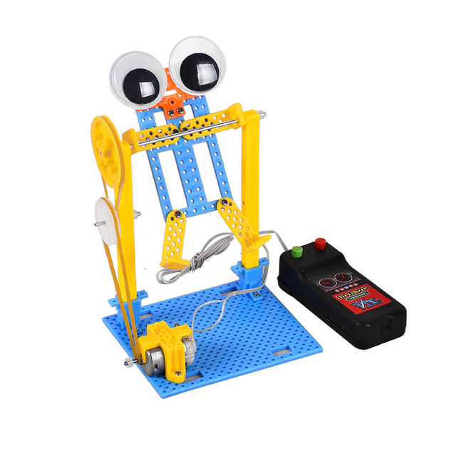 OKYN2137 DIY Electric Motor Robotic Kits for Kids STEM Building Science Experiment Kits Horizontal Bar Robot Kits