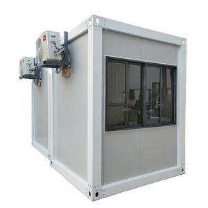 Casetta Prefabbricata Certificata CE, Container Mobile Compatto per Guardia/Ufficio con Ampia Finestra, Edificio in Acciaio Portatile Impermeabile - Product Image 1