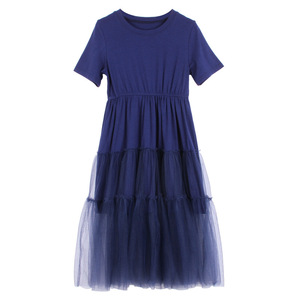 Vestidos de Verano Modernos y Elegantes con Tirantes Azules y Renda para Niñas, Diseño Infantil, Compra Directa de Proveedor Chino - Product Image 1