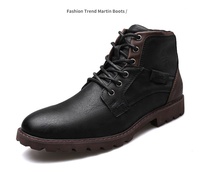 Bottes Chelsea Chukka Western décontractées pour hommes à plateforme, avec logo personnalisé, en cuir PU, fermeture éclair, grandes tailles, hiver – Meilleures ventes