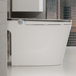 En gros WC intelligent en céramique à cuvette allongée avec bidet intégré, siège chauffant, chasse d'eau automatique, séchoir et veilleuse - Product Image 3