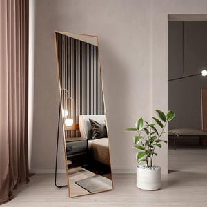 Custom Large Gold Black Metal Framed Full-Length <b>Floor</b> <b>Standing</b> Dressing <b>Mirror</b> Traditional Long Rectangular Wall Hung Espejo - Product Image 1