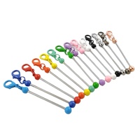 Mini fermoir mousqueton à perles pour bricolage Barre en métal vierge attrayante avec perles ajoutées