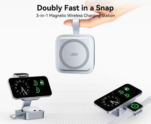 Station de charge sans fil 3 en 1, <span class=keywords><strong>chargeur</strong></span> magnétique rapide pour téléphone, <span class=keywords><strong>25W</strong></span> pour <span class=keywords><strong>Apple</strong></span> iPhone IWatch, plusieurs appareils - Product Image 4