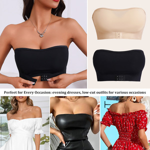 Soutien-gorge sans bretelles confortable pour femmes, sans armatures, fermeture avant, anti-dérapant, invisible, sous-vêtement sculptant, soutien-gorge push-up sans bretelles - Product Image 5
