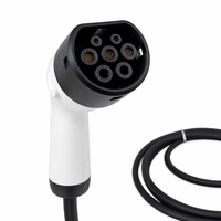 Câble d'extension de charge pour véhicules électriques Type 2 vers Type 2, 32A, triphasé, 5M, TPU, connecteur IEC 62196