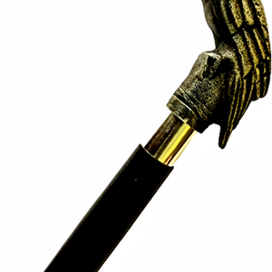 Canne de marche artisanale Calvin Handicrafts en laiton poli avec poignée tête de corbeau de style victorien 36" CHWKS125 - Product Image 1