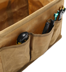 Water Resistant <b>Fold</b>-able Open Top Tool Carrier <b>Fold</b>-able Open Top Tool <b>Bags</b> Heavy Duty Waxed Canvas Tool <b>Bag</b> - Product Image 5