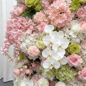 Soft Pastel Blush Pink White Green Full Coverage Wedding <b>Flower</b> <b>Wall</b> Artificial Floral Backdrop for Spring Garden Minimalist - Product Image 3