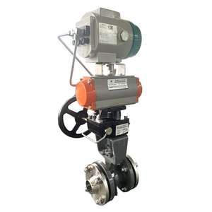 Vanne de régulation pneumatique à port en V haute température, siège métallique revêtu de stellite, ANSI 600LB, 425 ° C pour raffinerie de pétrole - Product Image 3