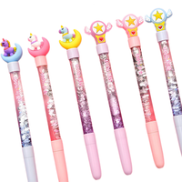 Stylo Gel Liquide Pailleté Licorne Noël 0,5 mm en Plastique, Encre Noire, Fournitures de Bureau et Papeterie, Vente en Gros