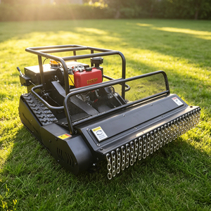 Big Power Diesel Engine Small Robot Grass Cutter Cutting Width 80cm 100cm 120cm <strong>Remote</strong> Control Crawler Lawn <strong>Mower</strong> <strong>Flail</strong> <strong>Mower</strong> - Product Image 5