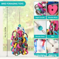 Lot d'anneaux interactifs en papier pour perroquets, décoration suspendue à mordre pour perruches et conures, accessoire de jeu pour volière d'animaux