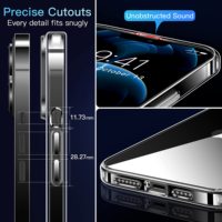 Étui de téléphone portable unisexe CTUNES en TPU acrylique antichoc, surface transparente brillante, design simple, style épuré pour 14 Pro