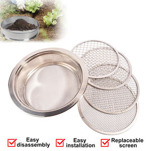 Tamis de jardinage rond en acier inoxydable 1/3/6/9/12 mm pour compost, sable, bonsaï, filtration du <span class=keywords><strong>terreau</strong></span> et élimination des impuretés - Product Image 1