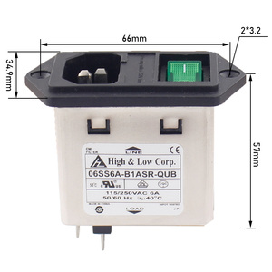 Modulo di Alimentazione IEC C14 con Filtro EMI, Montaggio a Vite, 2 Fusibili e Interruttore a Bilanciere Illuminato Verde - Product Image 2
