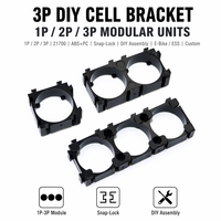 Rangka Pengelasan Titik Strip Nikel 21700 dengan Penyangga Sel ABS PC Hitam 3P Kustom untuk Paket Baterai Silinder DIY