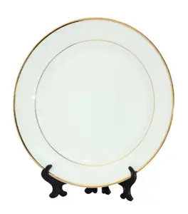 10 дюймов сублимационная керамическая тарелка посуда с золотым ободом для печати фото панель оптовая продажа Пользовательский логотип фото печать керамические тарелки
