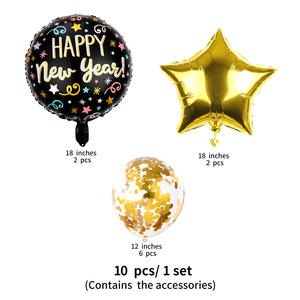 10 pièces Hapyy nouvel an fête ballons confettis feuille Latex ballon ensemble pour bonne année décor <span class=keywords><strong>2024</strong></span> - Product Image 2