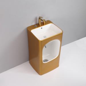 Lavabo sur pied rectangulaire sur mesure pour <span class=keywords><strong>petit</strong></span> lavabo <span class=keywords><strong>Lave</strong></span>-pieds Lavabo musulman doré Lavabo Wudu en céramique - Product Image 2