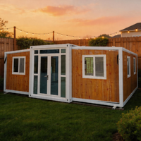 Maison conteneur extensible de 40 pieds prête à l'emploi, maison modulaire moderne avec 2 chambres, aménagement complet, villa préfabriquée portable