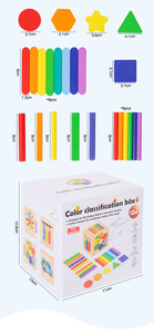 Aides pédagogiques à l'illumination Boîte de classification cognitive assortie de formes Jouets éducatifs en bois pour bébés âgés de 0 à 3 ans - Product Image 3