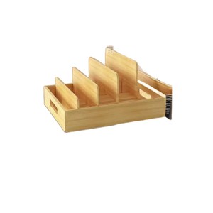 Wooden <b>Kitchen</b> Dish Rack With Detachable Compartments Bamboo Utensil <b>Storage</b> <b>Box</b> Drawer Organizer For Cabinet - Product Image 1