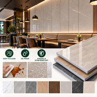 Panneau mural moderne en PVC cristal de carbone de 8 mm, ignifuge, facile à nettoyer et résistant à l'huile pour l'intérieur des restaurants