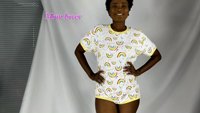 Personalisierter Damen-Schlafanzug, Baumwoll-Onesie für Erwachsene im DDLG-Stil, kurzärmeliger Damen-Strampler