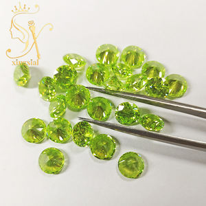 Toptan 12.0mm 3.0mm 5A + Apple yeşil renk CZ taşlar sentetik elmas taşlar gevşek CZ taş yuvarlak kesim kübik zirkonya - Product Image 2