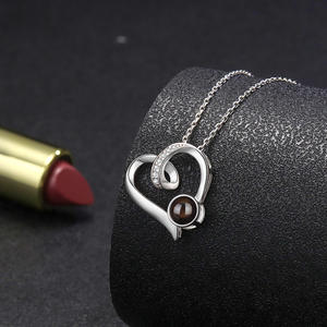 Оптовая Продажа Персонализированные ювелирные изделия на заказ фото в форме сердца кулон ожерелье из стерлингового серебра подарок дропшиппинг - Product Image 5