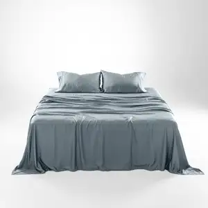 Drap de lit de luxe pur tencel 100% drap de lit king size ensemble de literie draps en lyocell linge de lit poches profondes